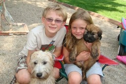 Children with Luna & Turbo